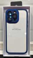 Прозрачный противоударный армированный чехол Kwi-ni original для iPhone 14 Pro max синий